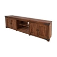 thumbnail image 1 of 93" Brown Solid Wood Cabinet Enclosed Storage Distressed TV Stand, 1 of 6