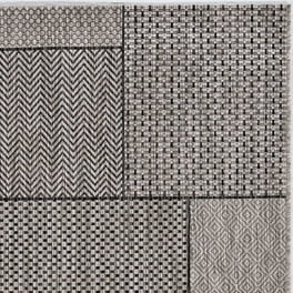 3'X5' Grey Teal Machine Woven Uv Treated Abstract Waves Indoor Outdoor Area Rug 3'X5' Grey Teal Machine Woven Uv Treated Abstract Waves Indoor Outdoor Area Rug