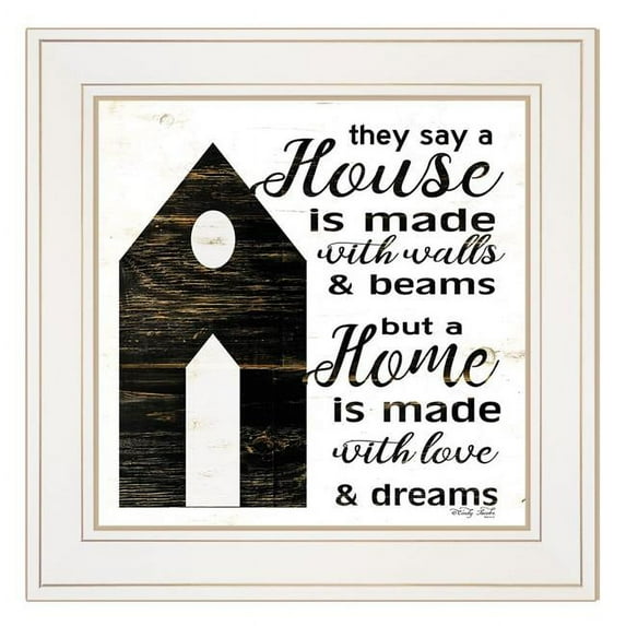 HomeRoots A Housee White Framed Print Wall Art
