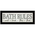 thumbnail image 1 of Bath Rules 2 Black Framed Print Wall Art, 1 of 3