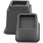 HomeRoots Beddings 3-inch , 5-inch or 8-inch Black, Adjustable Bed Furniture Legs, Heavy Duty Plastic - Bed Risers Set of 4