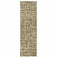 thumbnail image 1 of 2' X 8' Beige Brown Tan And Blue Green Abstract Power Loom Stain Resistant Runner Rug, 1 of 10