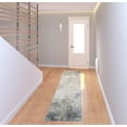 thumbnail image 1 of 2' X 8' Beige Blue Grey Green Brown And Purple Abstract Power Loom Stain Resistant Runner Rug, 1 of 5