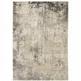 thumbnail image 1 of 10' X 13' Beige Grey Ivory Tan And Brown Abstract Power Loom Stain Resistant Area Rug, 1 of 5