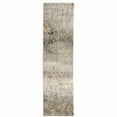 thumbnail image 1 of HomeRoots Ivory Grey Tan Brown And Beige Abstract Power Loom Stain Resistant Runner Rug, 1 of 10
