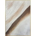 thumbnail image 1 of HomeRoots 571473 Beige White & Brown Modern Abstract Gold Framed Oil Painting Wall Art, 1 of 1