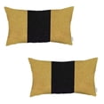 thumbnail image 1 of HomeRoots Black And Yellow Geometric Zippered Handmade Polyester Lumbar Pillow, 1 of 5