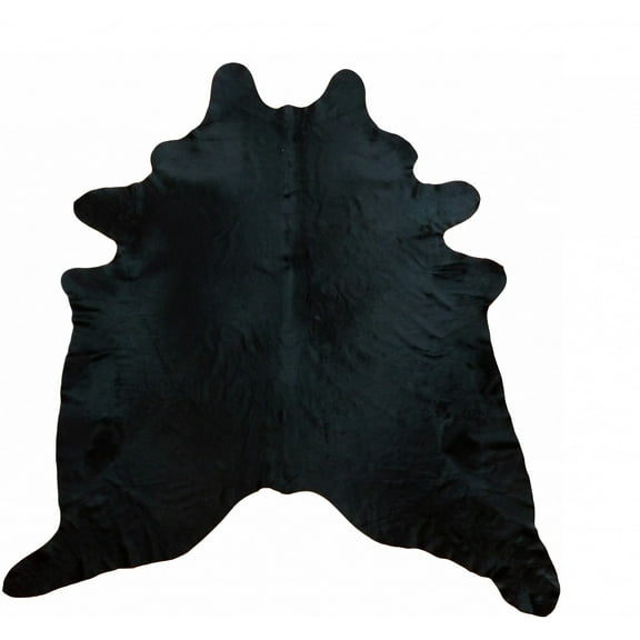 6.5 Ft Black Dyed Brindled Cowhide Rug