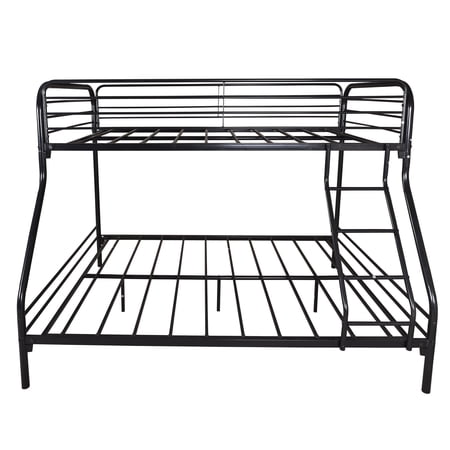 HomeRoots 404063 Black Heavy Duty Twin Over Full Size Metal Bunk Bed