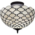 thumbnail image 1 of Black and White Tiffany Style Two Light Semi Flush Ceiling Lamp, 1 of 3