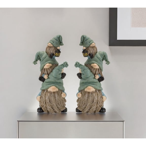 HomeRoots Blue And Green Polyresin Other Fantasy Sci-Fi Sitting Gnome Tabletop Sculpture