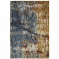 thumbnail image 1 of HomeRoots  Blue Gold Teal Rust Gray & Beige Abstract Power Loom Stain Resistant Rectangle Area Rug, 1 of 1