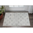 thumbnail image 1 of 2' X 3' Blue Gray And Ivory Wool Geometric Tufted Handmade Stain Resistant Area Rug, 1 of 10
