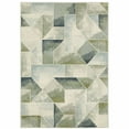 thumbnail image 1 of 8' X 10' Blue Green Grey Gold And Ivory Geometric Power Loom Stain Resistant Area Rug, 1 of 5