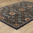 thumbnail image 1 of 8' X 11' Blue Red Ivory And Gold Oriental Power Loom Stain Resistant Area Rug With Fringe, 1 of 5