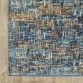 thumbnail image 1 of 5' X 7' Blue Teal Gold Rust And Beige Abstract Power Loom Stain Resistant Area Rug, 1 of 10
