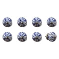 thumbnail image 1 of HomeRoots 544432 Blue & White Ceramic & Metal Drawer Pull Knobs - Set of 8, 1 of 1