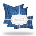 thumbnail image 1 of HomeRoots Blue, White Enveloped Coastal Throw Indoor Outdoor Pillow Cover, 1 of 7