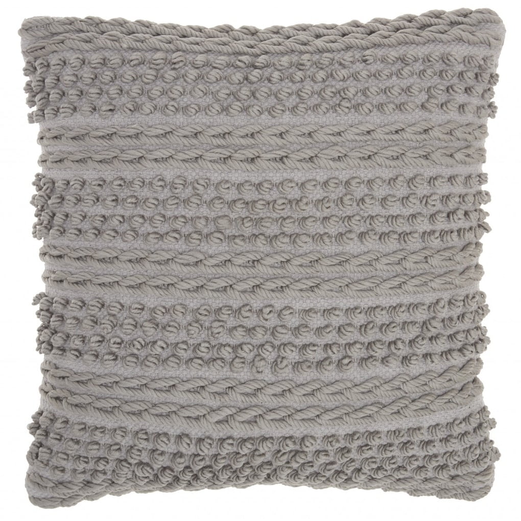 HomeRoots Blush Pink Textured Dots and Stripes Throw Pillow Lt Grey Walmart