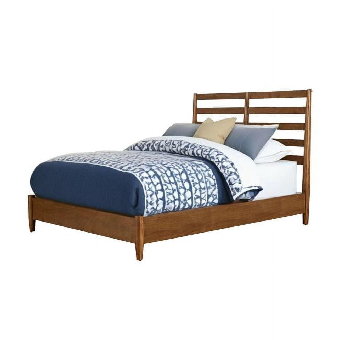HomeRoots 524799 Brown Slat Back Solid Wood King Size Bed Frame