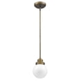 thumbnail image 1 of Portsmith 1-Light Raw Brass Pendant With White Globe Shade, 1 of 5