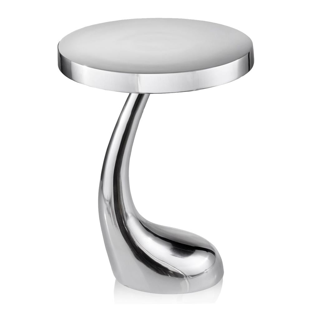 Modish 15" Round Buffed Aluminum Side End Table
