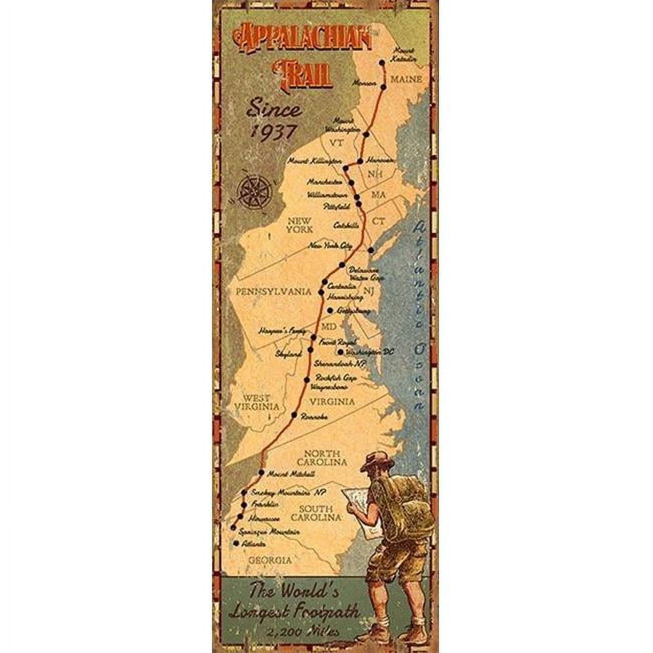 HomeRoots C1937 Yellow Distressed Appalachian Trail Wall Art