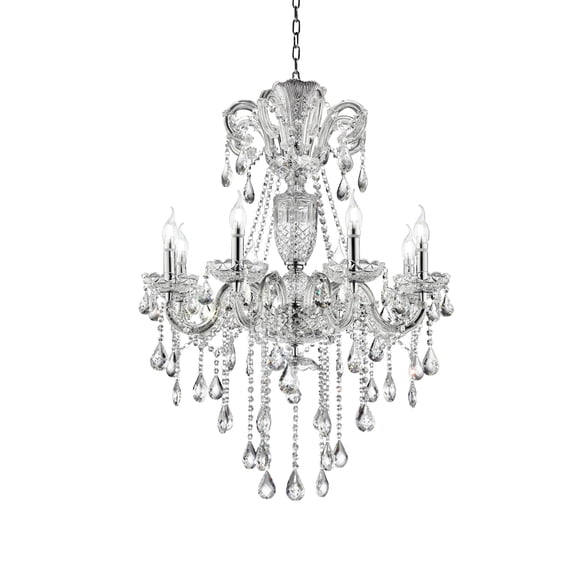 Candle Style Empire Transparent Glass Led Ceiling Light