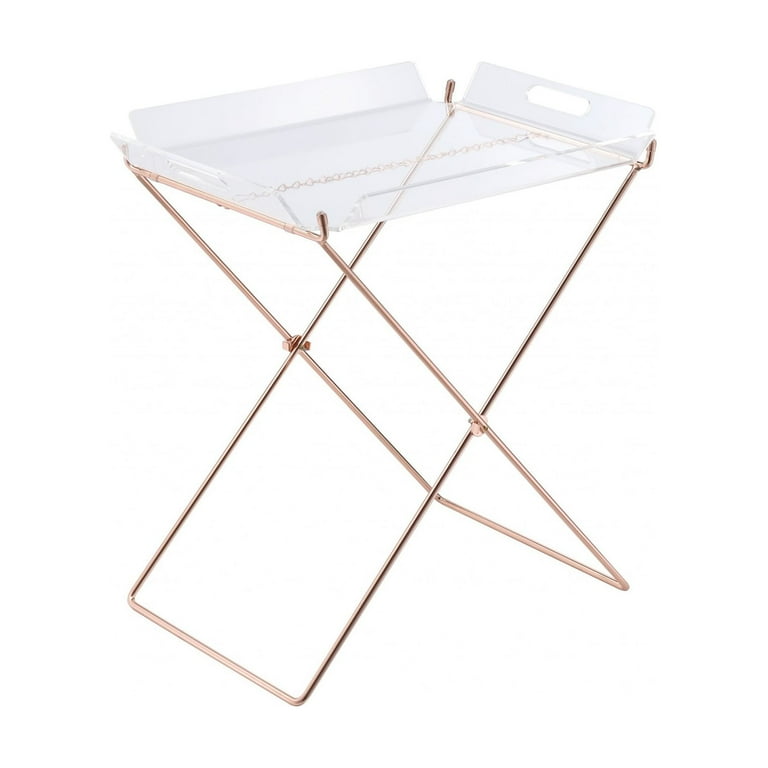 Modern Clear Acrylic Copper Tray Table Modern Clear Acrylic Copper Tray Table