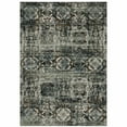 thumbnail image 1 of 4' X 6' Ivory Charcoal Grey Blue Rust Gold And Brown Oriental Power Loom Stain Resistant Area Rug, 1 of 5