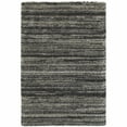 thumbnail image 1 of 2' X 3' Charcoal Silver And Grey Geometric Shag Power Loom Stain Resistant Area Rug, 1 of 5