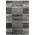 thumbnail image 1 of 4' X 6' Charcoal Silver And Grey Geometric Shag Power Loom Stain Resistant Area Rug, 1 of 4
