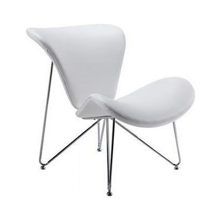 HomeRoots Contemporary Leatherette Accent Chair - White