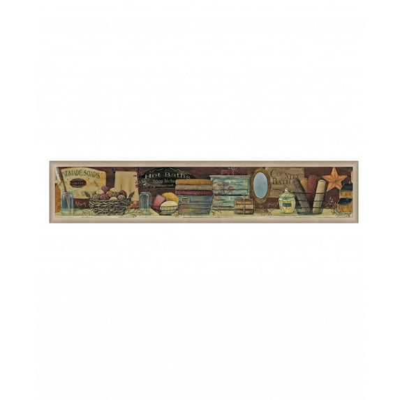Country Bath Shelf 5 Brown Framed Print Wall Art