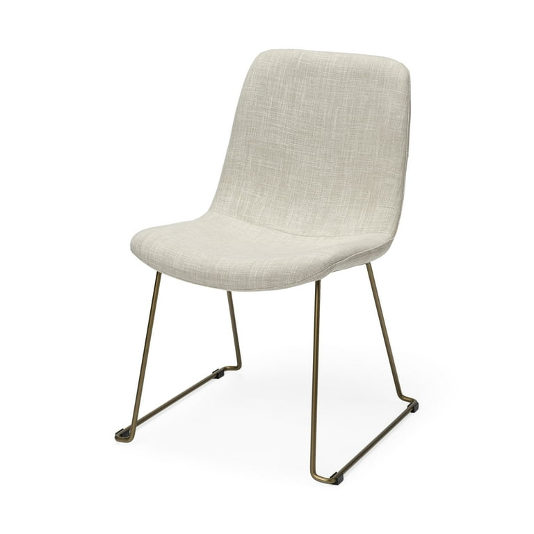 Cream Fabric Seat With Gold Iron Frame Dining Chair Cream Fabric Seat With Gold Iron Frame Dining Chair