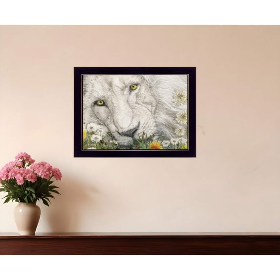 Dandy Lion 1 Black Framed Print Wall Art