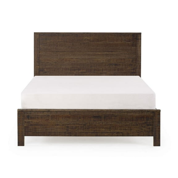 HomeRoots Dark Brown Solid Wood Twin Bed Frame