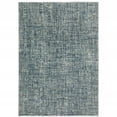 thumbnail image 1 of 5' X 7' Dark Blue Light Blue Grey Ivory And Beige Abstract Power Loom Stain Resistant Area Rug, 1 of 9
