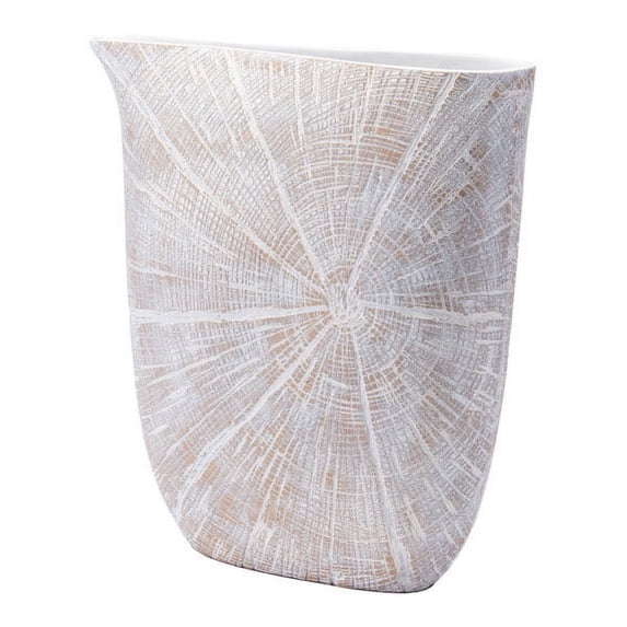 HomeRoots Decor 13.9" X 3.8" X 15" White And Beige Antique Poly Jar