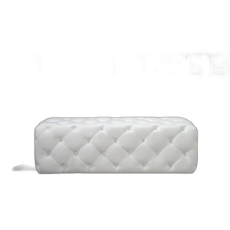 Modern White Eco-Leather Bench
