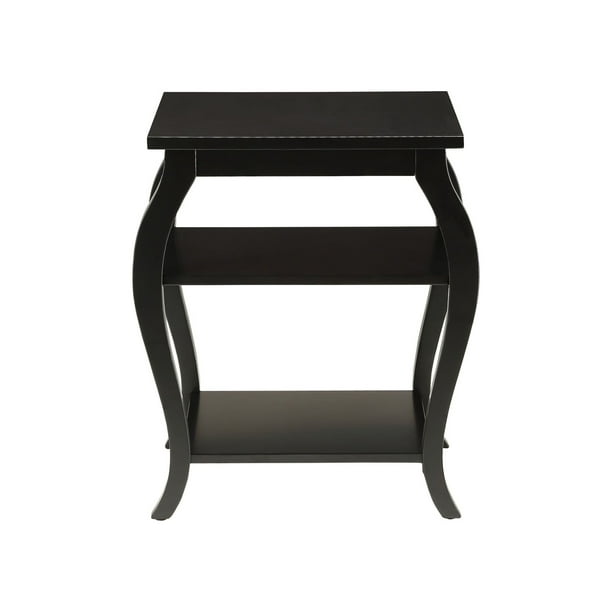 Black Finish Bow Leg Square End Table Black Finish Bow Leg Square End Table