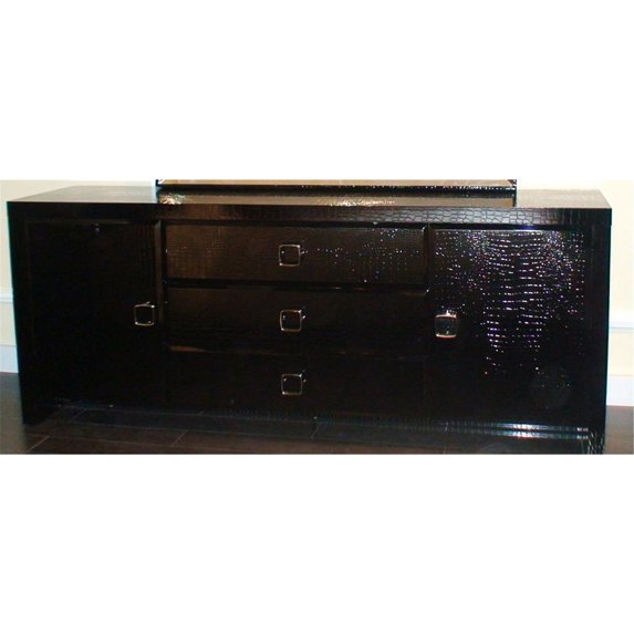 28" Black Crocodile MDF Dresser
