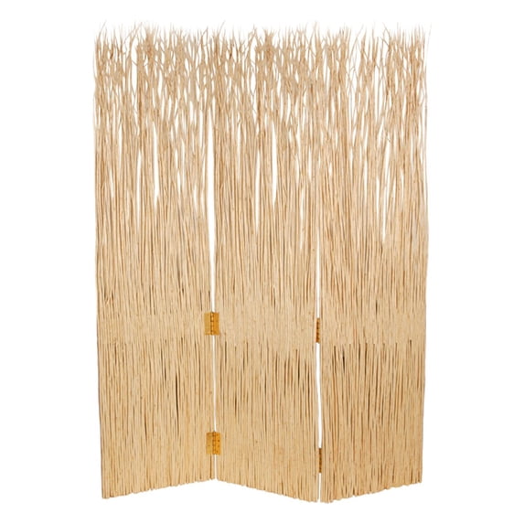 HomeRoots Decor 3 Panel Foldable Screen with Willow Branches, Natural Brown