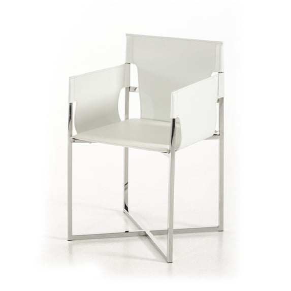 HomeRoots Furniture Modern White Eco-Leather Dining Chair (284246)