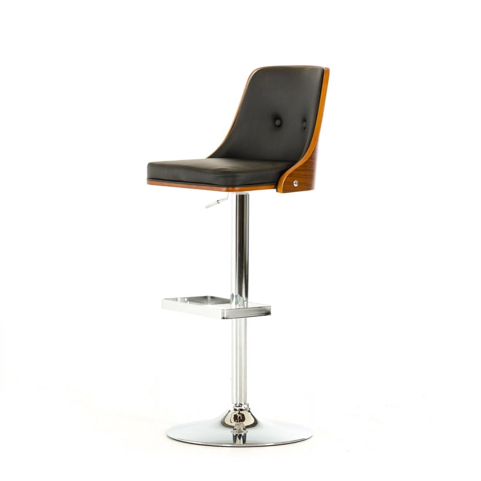 Modern Black & Wood Bar Stool