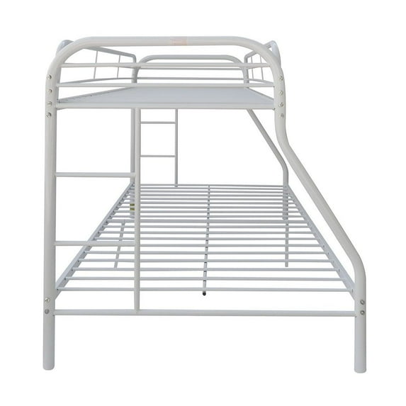 HomeRoots Decor 78-inch X 54-inch X 60-inch Twin Over Full White Metal Tube Bunk Bed