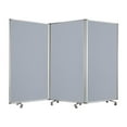 thumbnail image 1 of HomeRoots Decor Accordion Style Fabric Upholstered 3 Panel Room Divider, Gray, 1 of 2