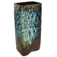 thumbnail image 1 of HomeRoots Decor Contemporary Rectangular Distressed Ceramic Pot, Brown and Blue, 1 of 8