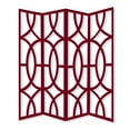 thumbnail image 1 of HomeRoots Decor Modern Style 4 Panel Screen with Geometrical Stencil Design, Red, 1 of 2