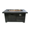 thumbnail image 1 of HomeRoots Decor Rectangular Wood Look Gas Powered Fire Pit with Lava Rocks, Gray, 1 of 3